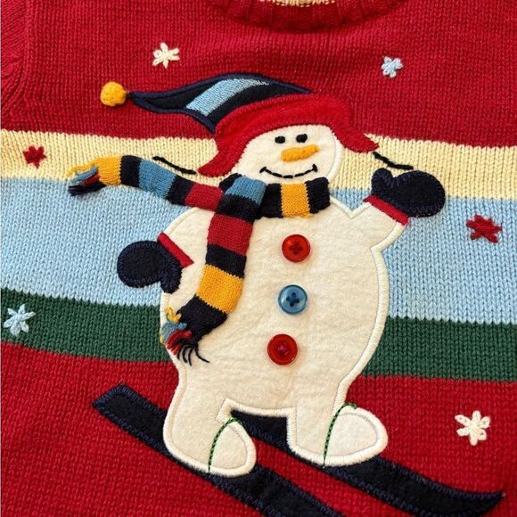 The Children’s Place red Snowman crewneck sweater - Picture 3 of 5